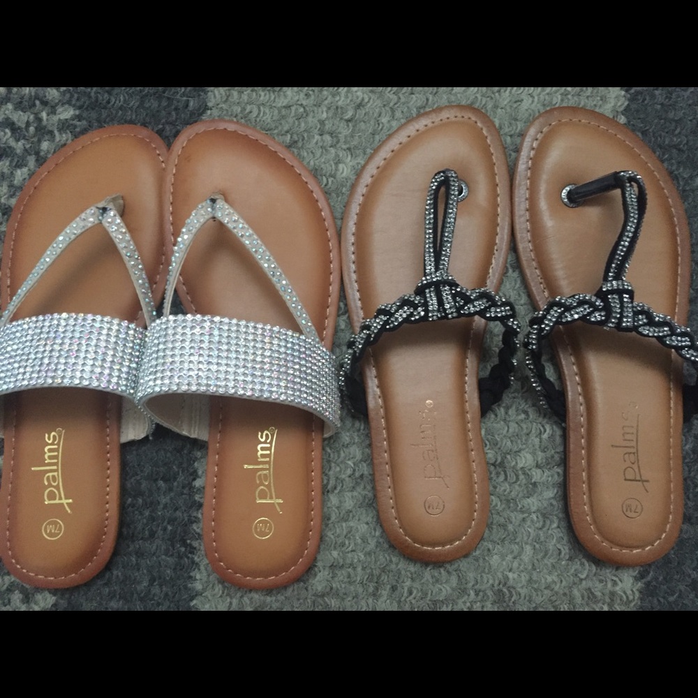 2 pair of blinged out sandles